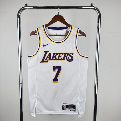 23 Season Los Angeles Lakers NBA White Round Collar #7 Jersey-311