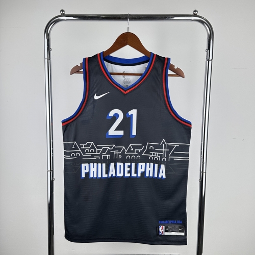 21 Season City Version NBA Philadelphia 76ers Royal Blue #21 Jersey-311