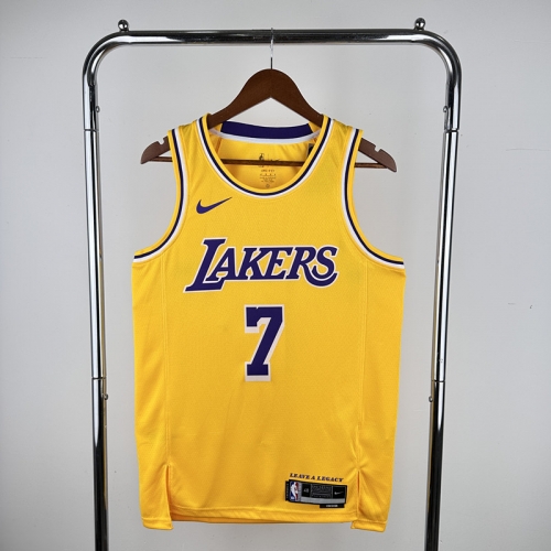 23 Season Los Angeles Lakers NBA Yellow Round Collar #7 Jersey-311