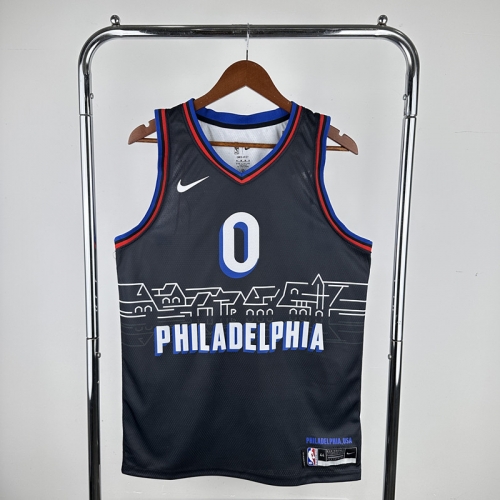 21 Season City Version NBA Philadelphia 76ers Royal Blue #00 Jersey-311