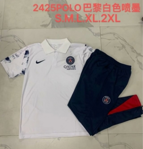 2024/25 Paris SG White Thailand Polo Uniform-815