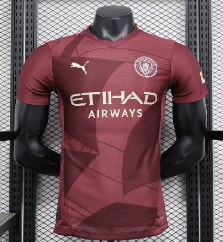 Player Version 2024/25 Manchester City 2nd Away Red Thailand Soccer Jerseys AAA-888/16