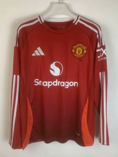 2024/25 Manchester United Home Red Thailand LS Soccer Jeesey AAA-410