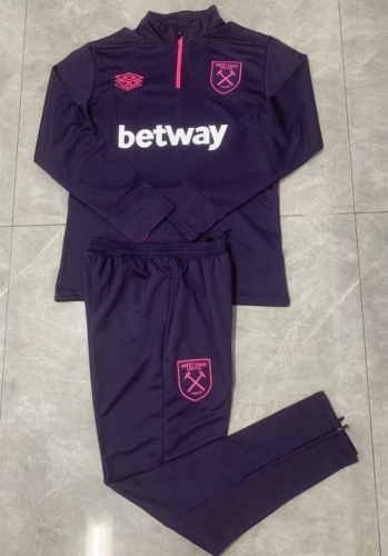 2024/25 West Ham United Purple Thailand Soccer Tracksuit Uniform-411