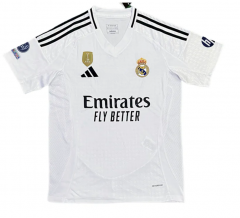 (S-4XL) With Patch 2024/25 Real Madrid Home White Thailand Soccer Jersey AAA