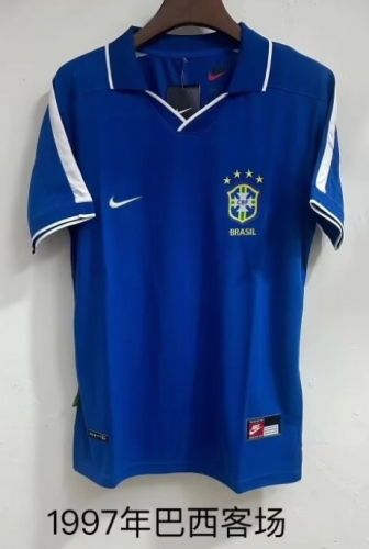 1997 Retro Version Retro Version Brazil Away Blue Thailand Soccer Jersey AAA-709