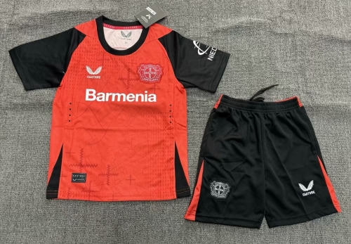 Kids 2024/25 Bayer 04 Leverkusen Home Red Kids/Youth Soccer Uniform-208/530