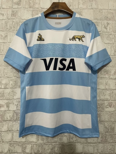 2024 World Cup Argentina Home Blue & White Thailand Rugby Shirts-805