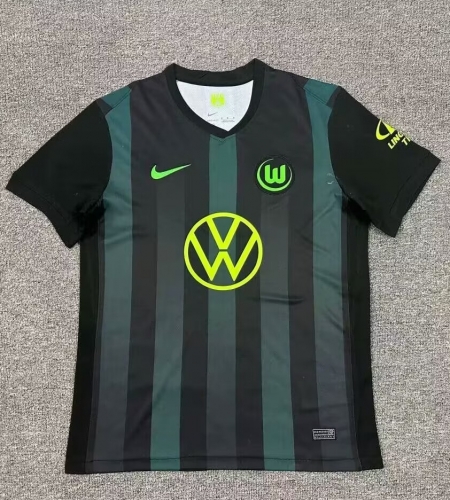 2024/25 VfL Wolfsburg Away Black & Green Thailand Soccer Jersey AAA-1040