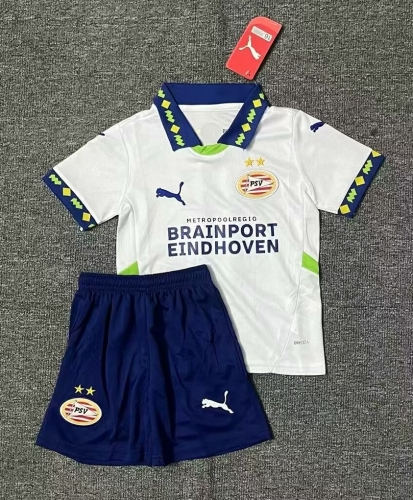Kids 2024/25 PSV Eindhoven White Kids/Youth Soccer Uniform-516/208/530