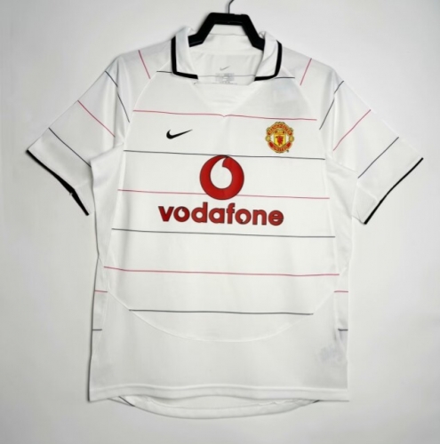 2003/2005 Retro Version Manchester United Away White Thailand Soccer Jersey AAA-811