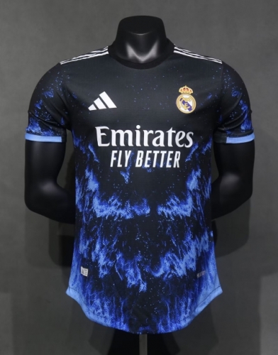 Player Special Version 2024/25 Real Madri Blue & Black Thailand Soccer Jersey AAA-703