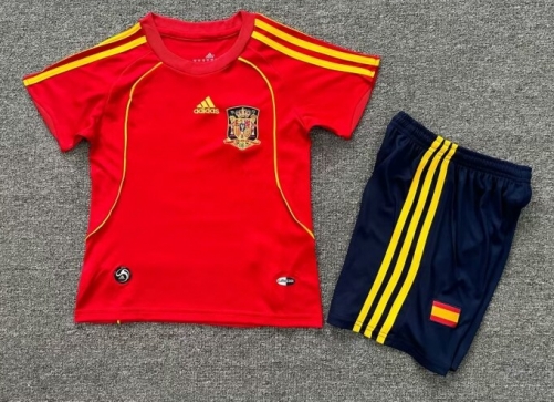 Kids 10 Retro Spain Home Red Kids/Youth Soccer Uniform-1040/811