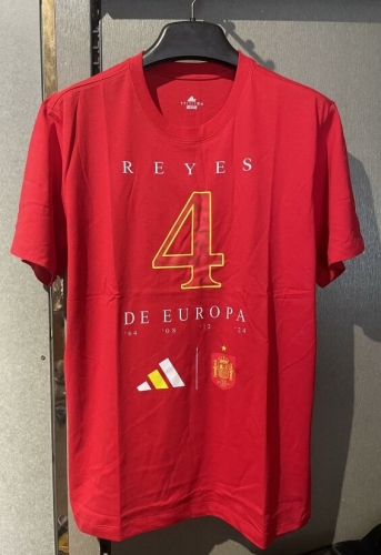 2024 Spain Red Soccer Cotton Champion T-Shirts-308