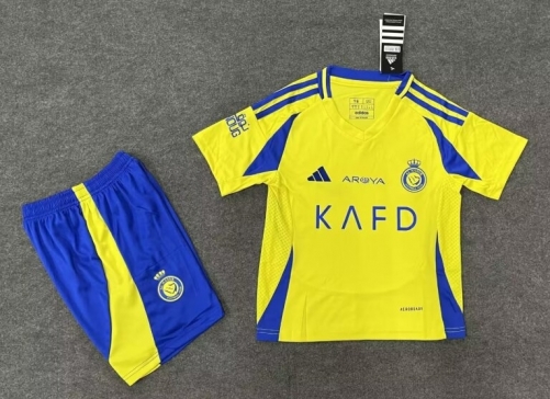 Kids 2024/25 Al-Nassr FC Home Yellow Kids/Youth Soccer Uniform-507/SKE