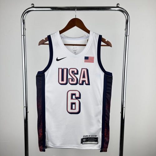 2024 Olympic Games USA White #6 Basketball Jerseys-311