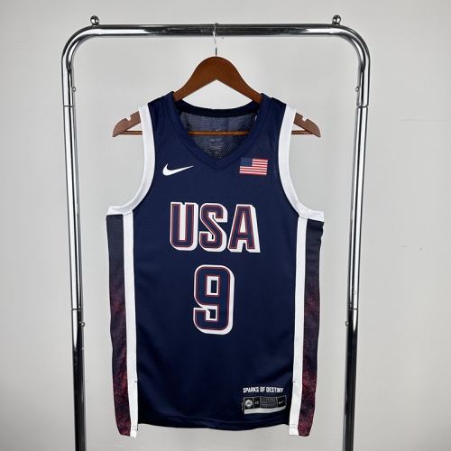 2024 Olympic Games USA Blue #9 Basketball Jerseys-311