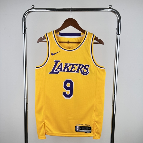 23 Season Los Angeles Lakers NBA Yellow Round Collar #9 Jersey-311
