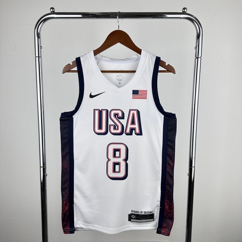 2024 Olympic Games USA White #8 Basketball Jerseys-311