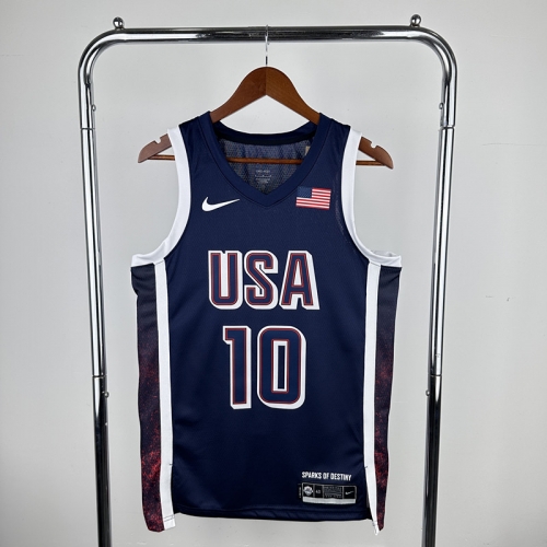 2024 Olympic Games USA Blue #10 Basketball Jerseys-311