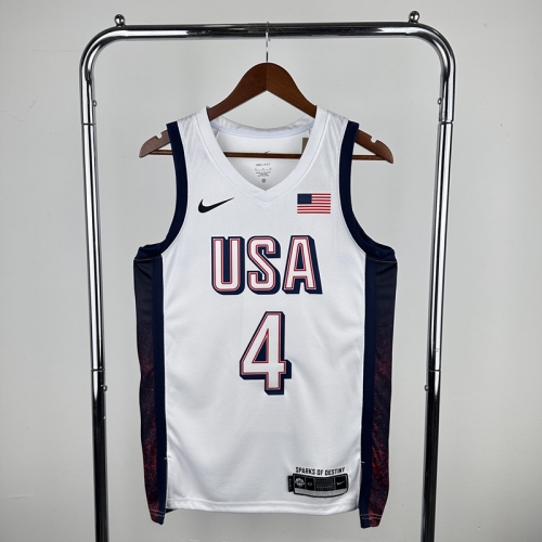 2024 Olympic Games USA White #4 Basketball Jerseys-311