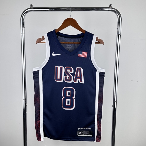 2024 Olympic Games USA Blue #8 Basketball Jerseys-311