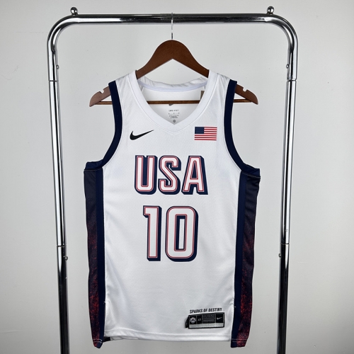 2024 Olympic Games USA White #10 Basketball Jerseys-311