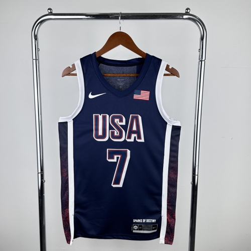 2024 Olympic Games USA Blue #7 Basketball Jerseys-311
