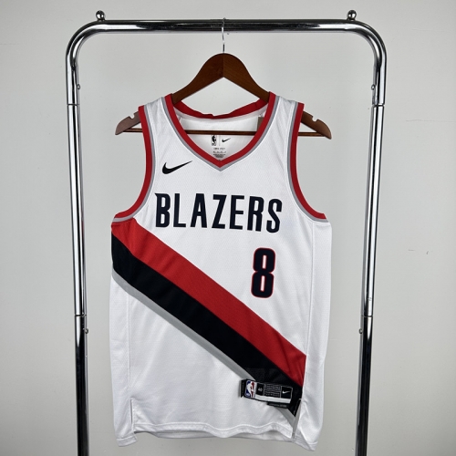 2023 Season NBA Portland Trail Blazers Home White #8 Jersey-311