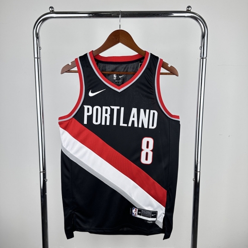 2023 Season NBA Portland Trail Blazers  Away Black #8 Jersey-311