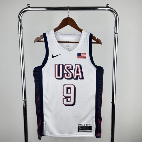 2024 Olympic Games USA White #9 Basketball Jerseys-3111