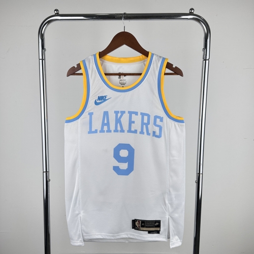 23 Season Retro Version Los Angeles Lakers NBA White #9 Jersey-311