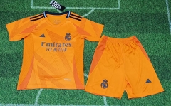 2024/25 Real Madrid Away Orange Kids/Youth Soccer Uniform-123/522/507