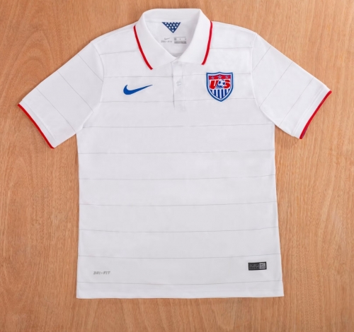 2014 Retro Version USA Home White Thailand Soccer Jersey-1041
