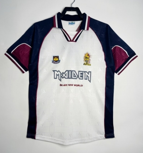 1999 Retro Version West Ham United Away White Thailand Soccer Jersey AAA-811