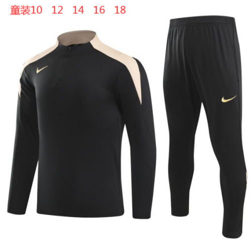 Kids Version 2024/25 Nike Black Tracksuit Uniform-GDP