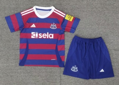 Kids 2024/25 Newcastle United Away Red & Blue Kids/Youth Soccer Uniform-A/KS