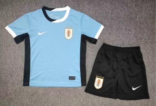 Kids 2024/25 Uruguay Home Blue Kids/Youth Soccer Uniform-BLY
