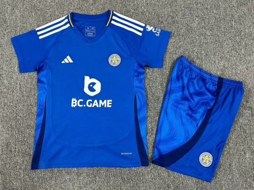 Kids 2024/25 Leicester City Home Blue Kids/Youth Soccer Uniform--1040