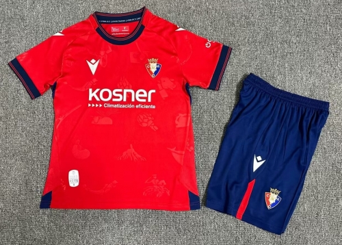 Kids 2024/25 CA Osasuna Home Red Kids/Youth Soccer Uniform-1040