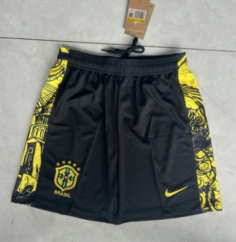 2024/25 Special Version Brazil Black Gold Thailand Soccer Training Soccer Shorts-315