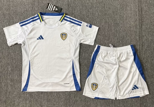 Kids 2024/25 Leeds United Home White Kids/Youth Thailand Soccer Uniform-BLY/522/A