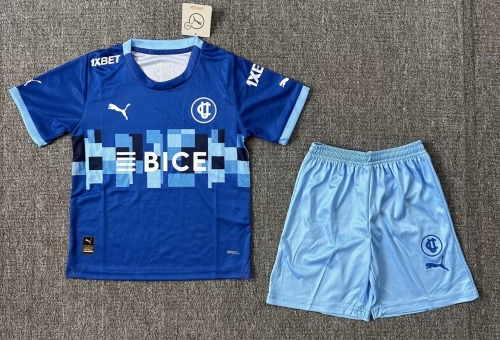 Kids 2024-25 Universidad Católica 2nd Away Blue Kids/Youth Soccer Uniform-522