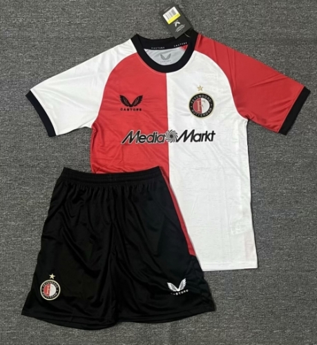 2024/25 Feyenoord Rotterdam Home Red & White Soccer Uniform-516