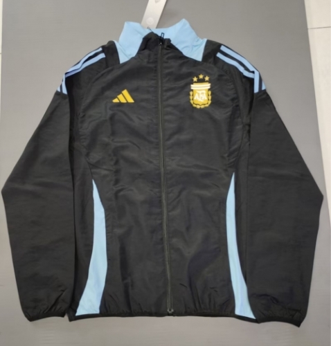 2024-25 Argentina Black Windbreaker Hoodies Top-GDP