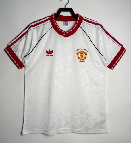 1990/91 Retro Finals Version Manited United White Thailand Soccer Jersey AAA-LC/811