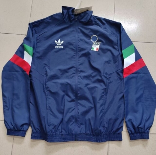 2024-25 Italy Royal Blue Windbreaker Hoodies Top-GDP