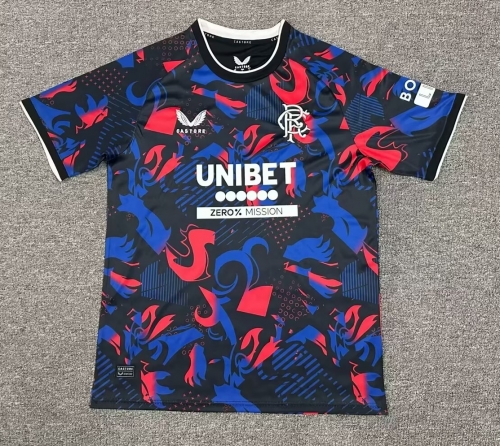 2024/25 Rangers 2nd Away Red & Blue Thailand Soccer Jersey AAA-1040/711/95