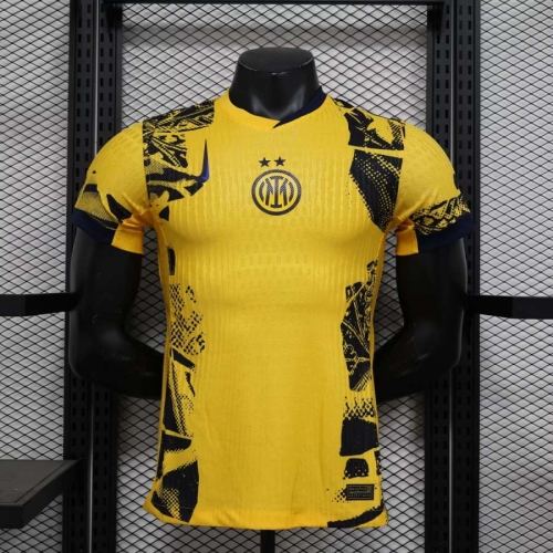 Player Version 2024/25 Inter Milan 2nd Away Yellow Thailand Soccer Jersey AAA-308/MY/16