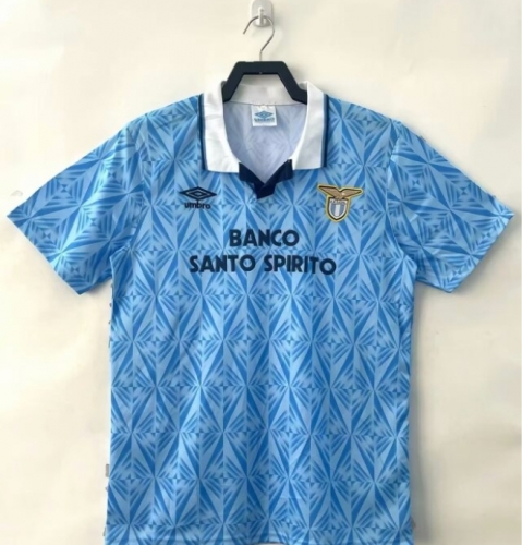 1991-92 Retro Version Lazio Home Blue Thailand Soccer Jersey AAA-407/811